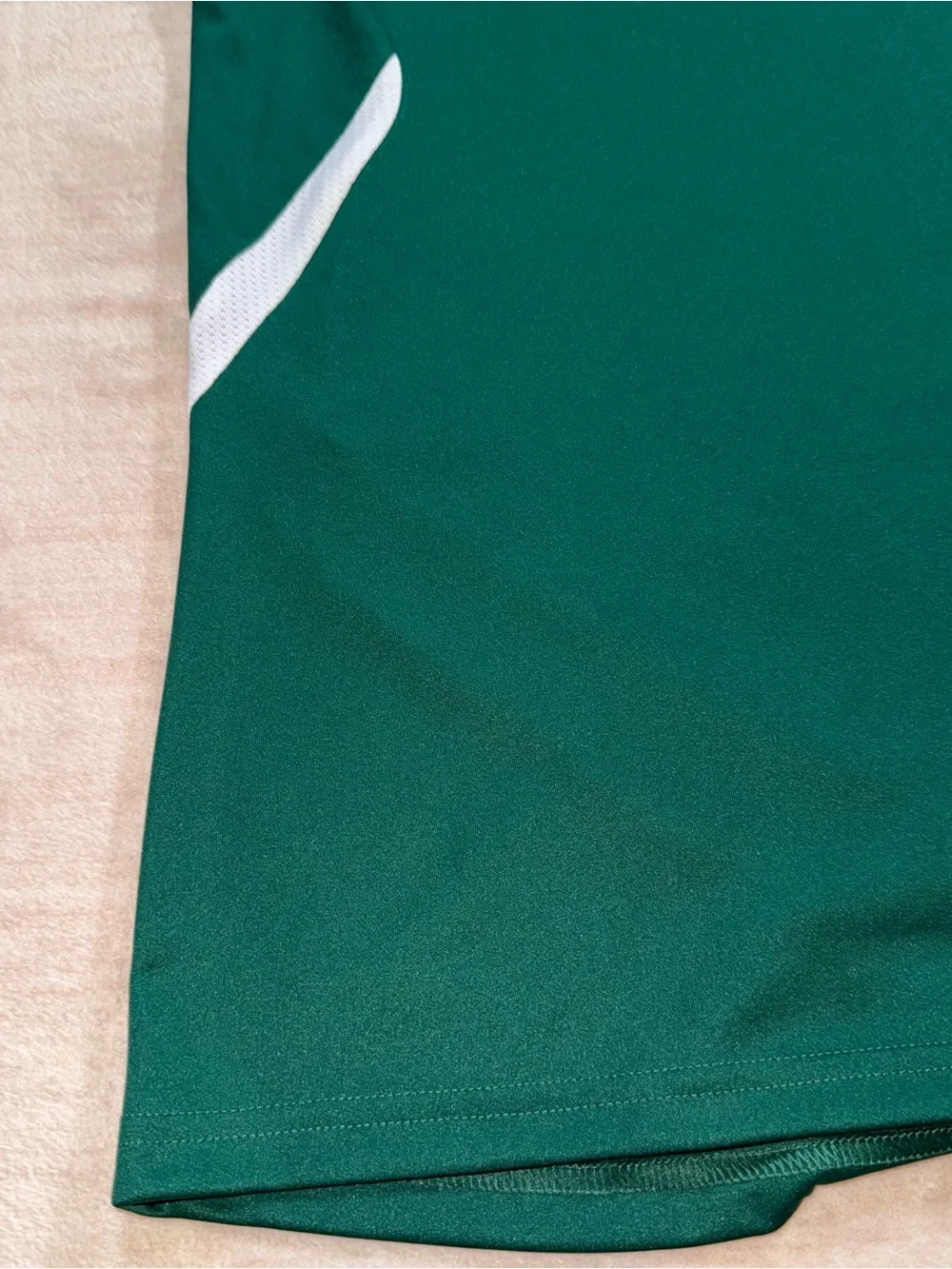 adidas Green Short-Sleeve Performance Soccer Jersey with White Stripes
